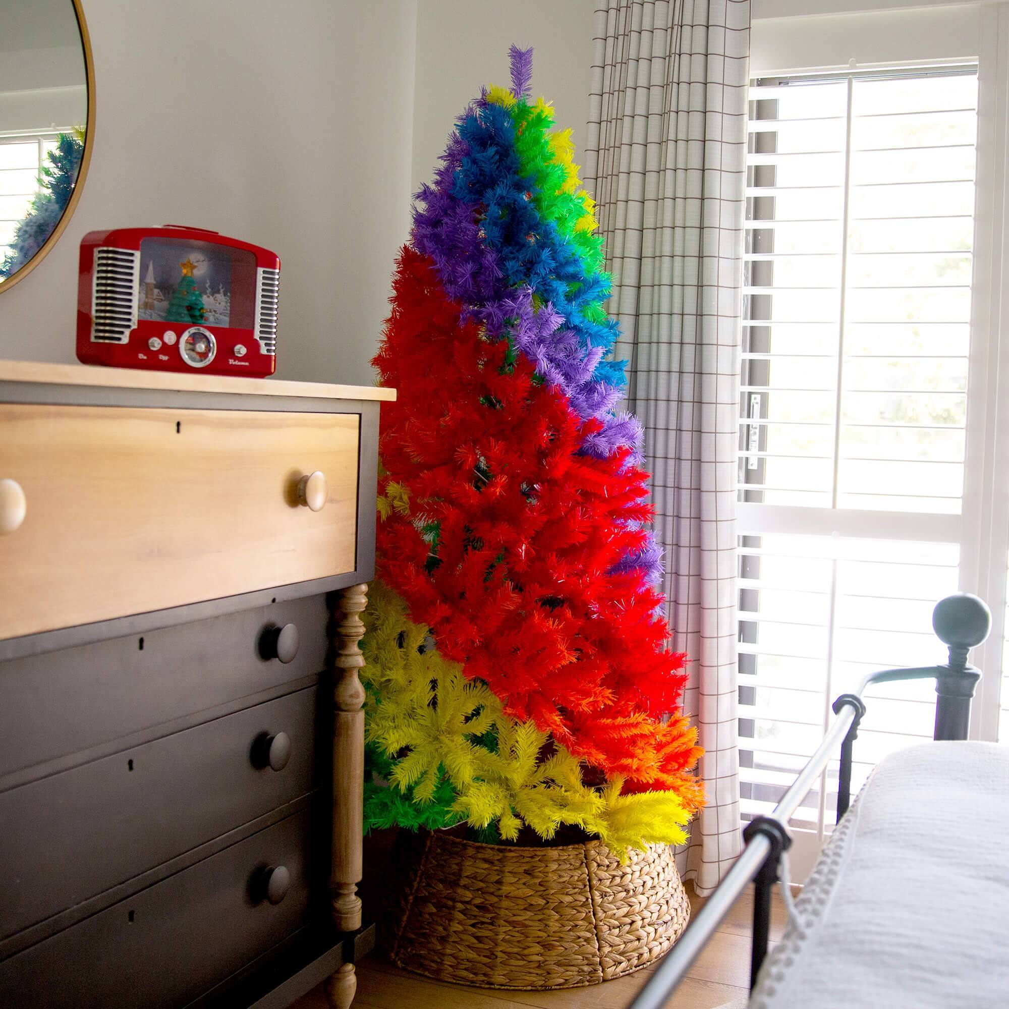 6ft. Unlit Rainbow Artificial Christmas Tree